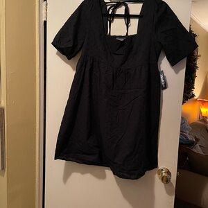 Modcloth black babydoll dress NWT